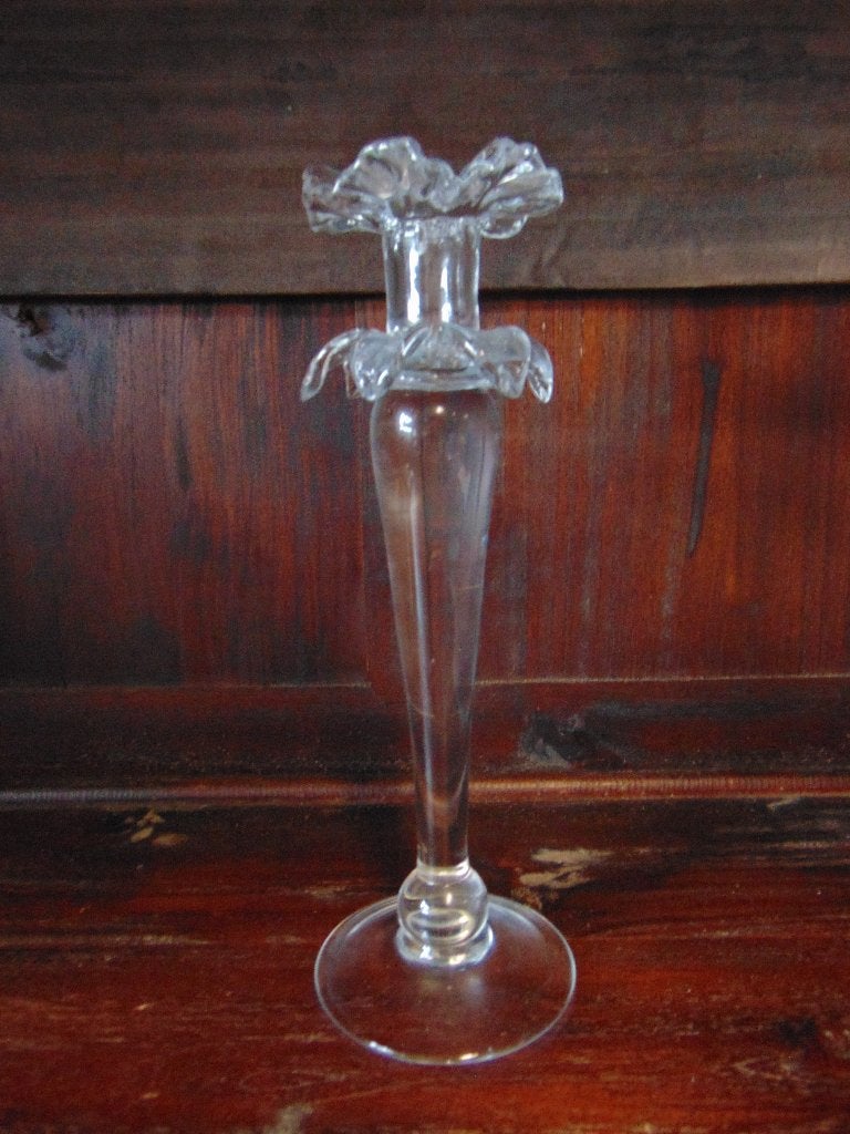 Kandelaar Glas 30 cm Hoog, Huis en Inrichting, Ophalen, Overige materialen, 25 tot 50 cm, Wit