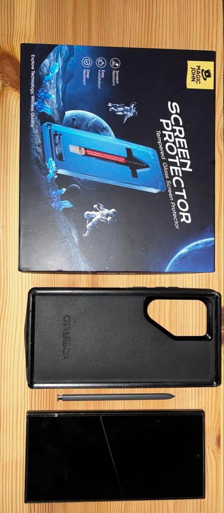 Samsung Galaxy S24 Ultra Titanium Black + SP & Otterbox, Galaxy S24, Zwart, Touchscreen, Ophalen of Verzenden