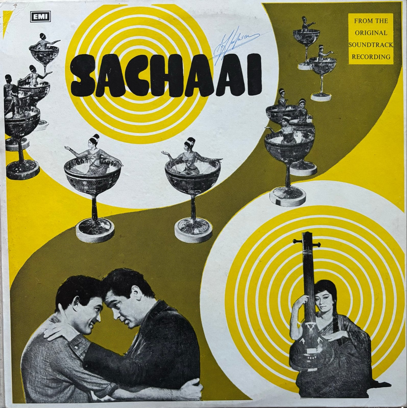 Sachaai (Hindi) Bollywood Soundtrack LP - EMI 3AEGX 5310, Originele persing, Verzenden, Gebruikt, 12 inch