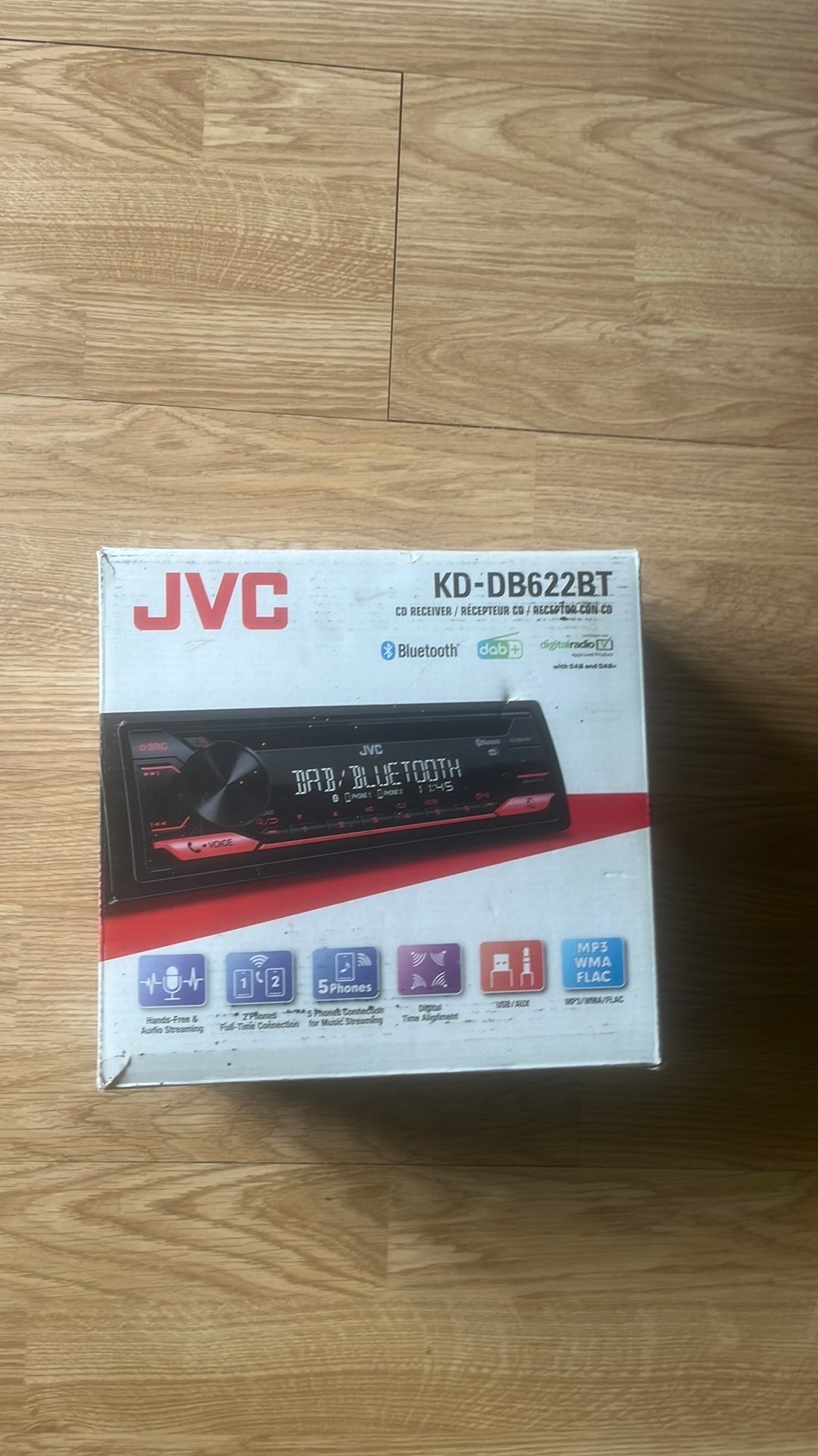 Te koop: JVC KD-DB622BT  autoradio met Bluetooth, DAB+ en CD, Ophalen, Zo goed als nieuw