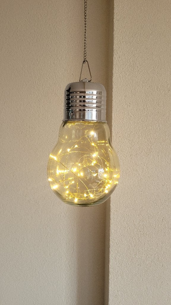 Hangende lamp met ledlampjes, Huis en Inrichting, Ophalen of Verzenden, Gebruikt, Glas, Overige fittingen