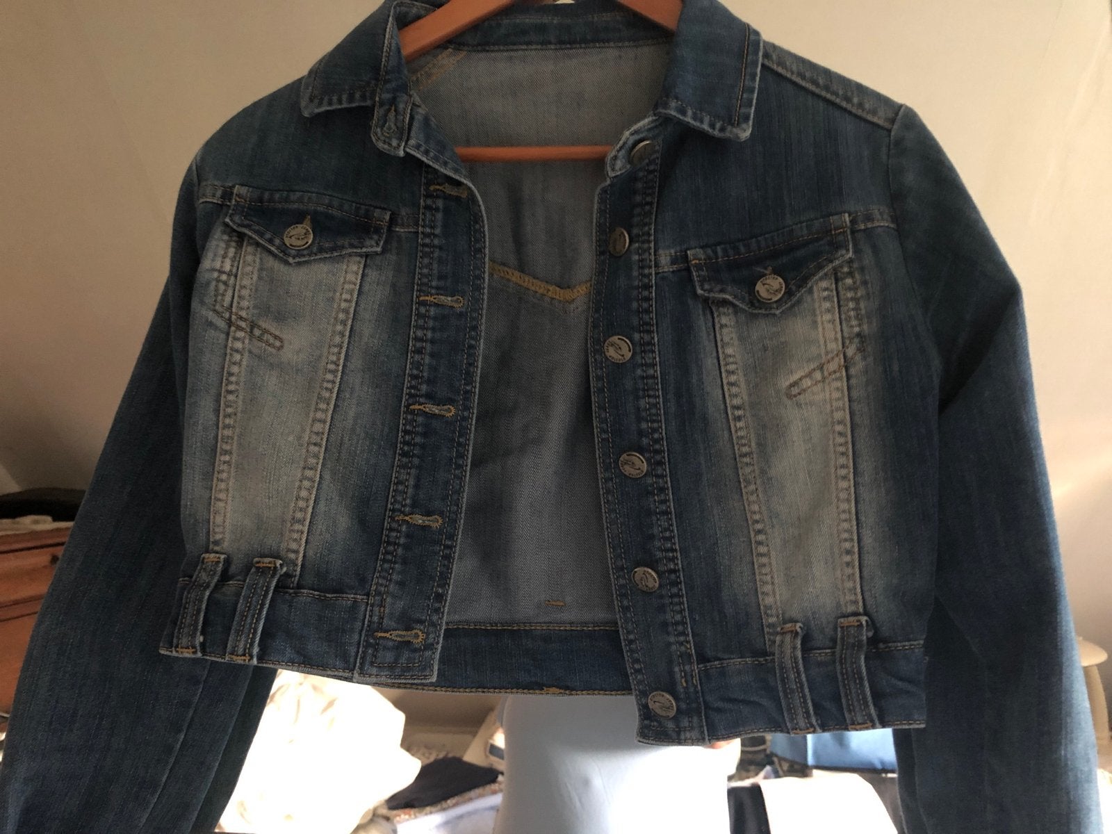 Leuk kort spijkerjasje tot in de taille, Ophalen of Verzenden, Gedragen, Maat 36 (S), Blauw