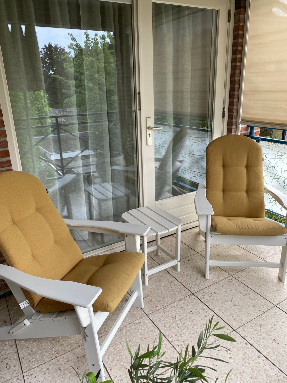 2 DEKCHAIRS WIT + HARTMAN KUSSENS z.g.a.n., Ophalen, Zo goed als nieuw, Kunststof