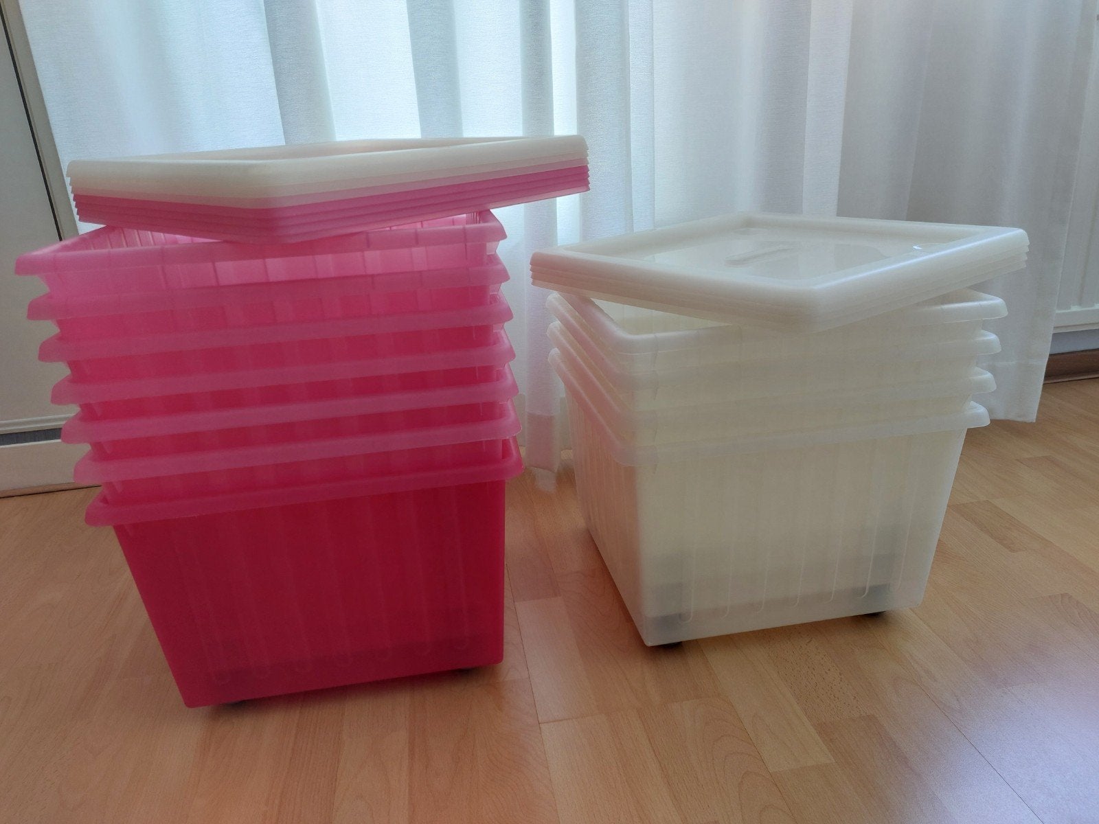 Ikea Vessla opbergbakken met wieltjes en deksel, opbergbox, Ophalen