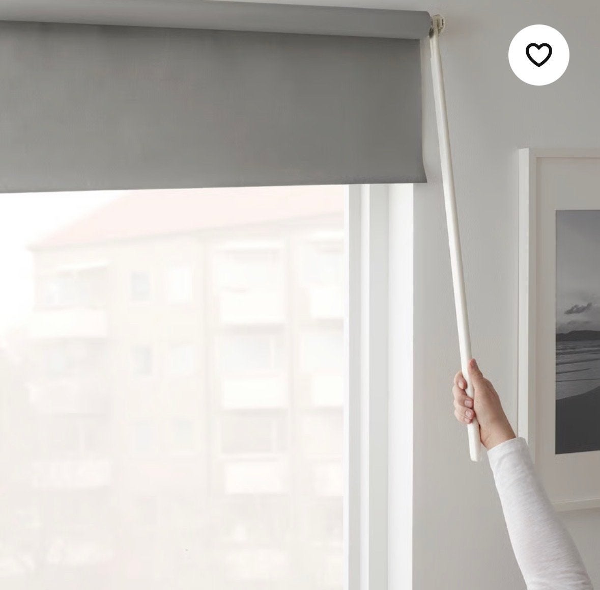 IKEA FRIDANS Verduisterend rolgordijn, grijs, 160x195 cm, Ophalen, Gebruikt, 160 cm, Verduisterend