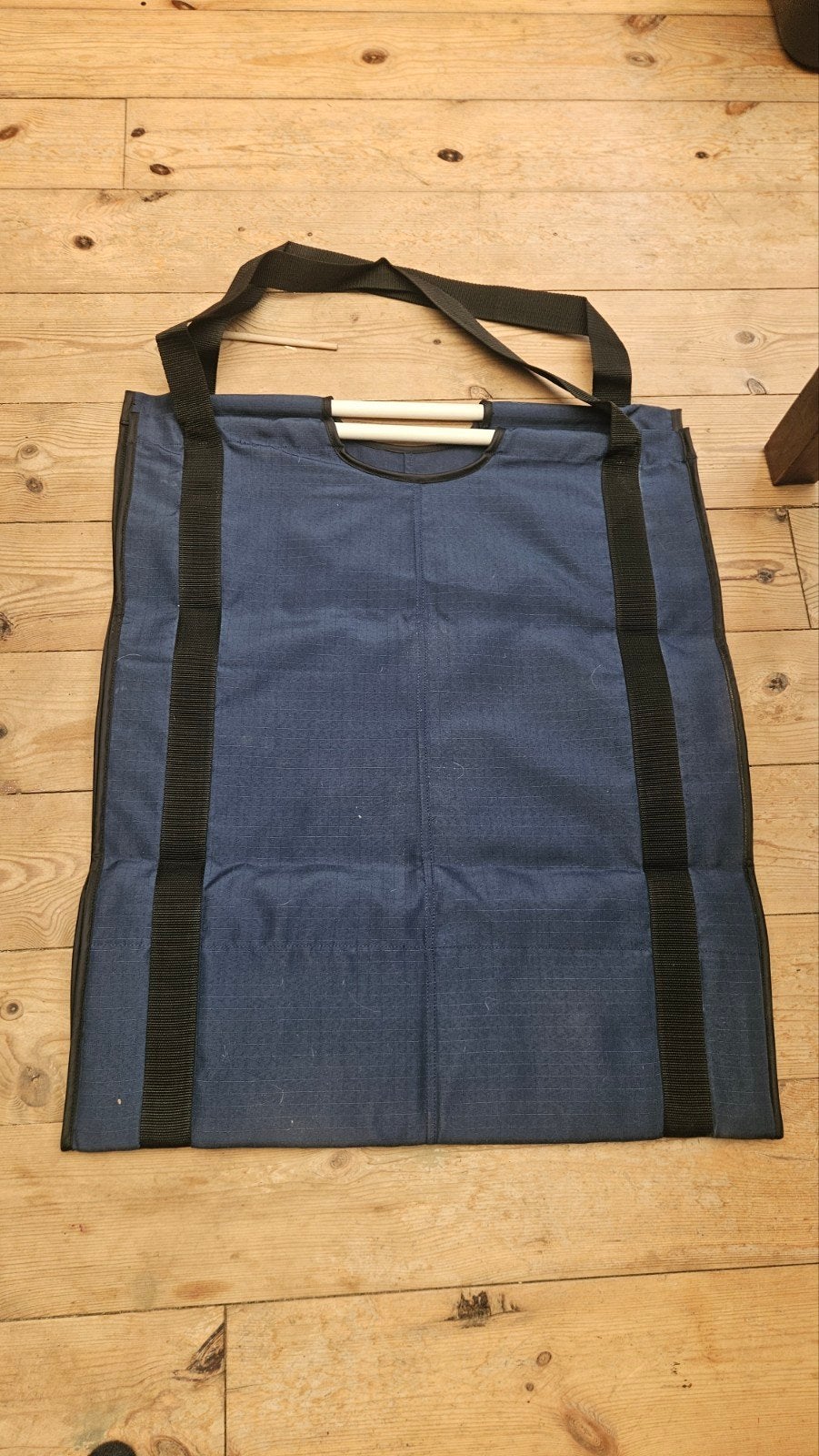 Handige houtdrager/haardhouttas - Blauw, Ophalen of Verzenden, Gebruikt, Blauw, Textiel