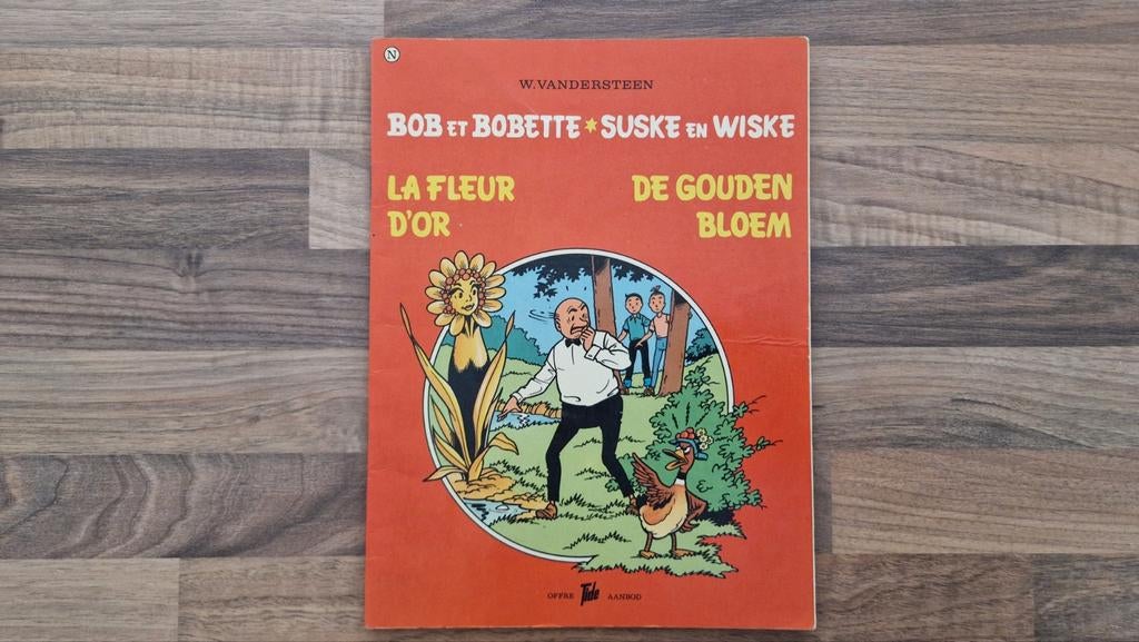 Suske en Wiske: De Gouden Bloem (NL/FR) Tide uitgave, Eén stripboek, Ophalen of Verzenden, Gelezen
