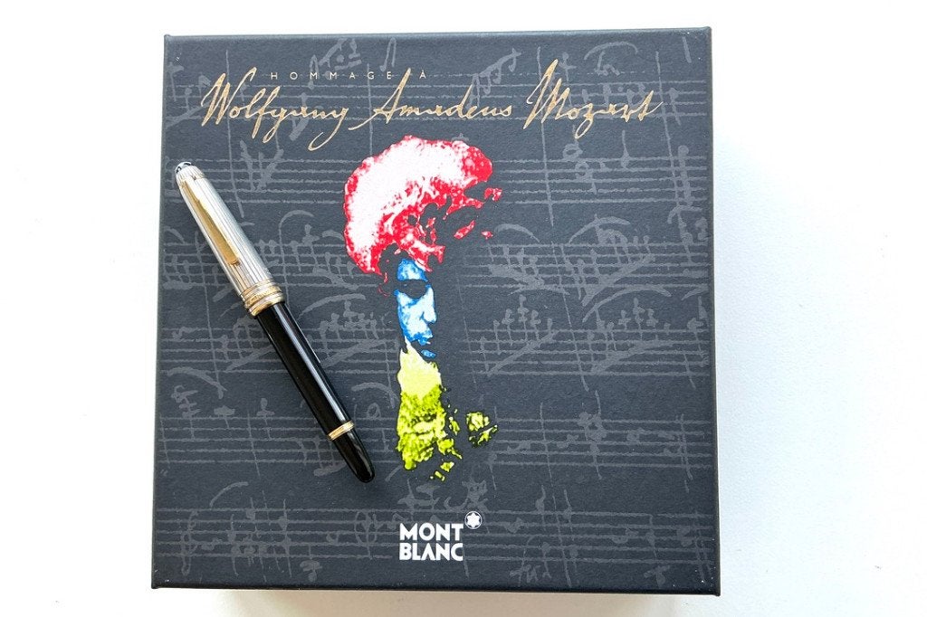 Montblanc Mozart Vulpen Doué Sterling Pinstripe 14K (M), Ophalen of Verzenden, Zo goed als nieuw, Vulpen, Mont Blanc