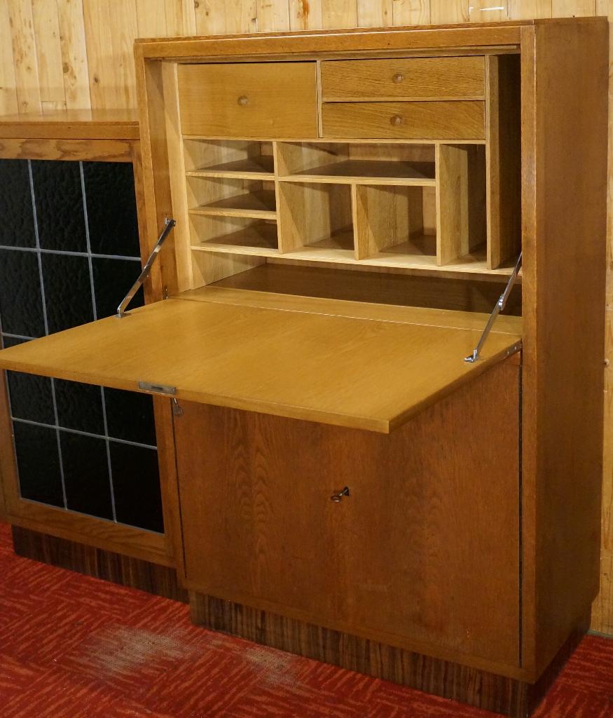 Art Deco Amsterdamse Secretaire vitrine buffet dressoir Mac, Ophalen, Gebruikt, Art Deco, Jugendstil, Art Nouveau, klassiek, Vintage, Design,