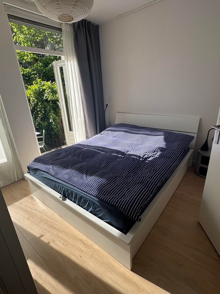 Ikea bed 160x200 met opbergruimte, Ophalen, Gebruikt, Wit, Tweepersoons