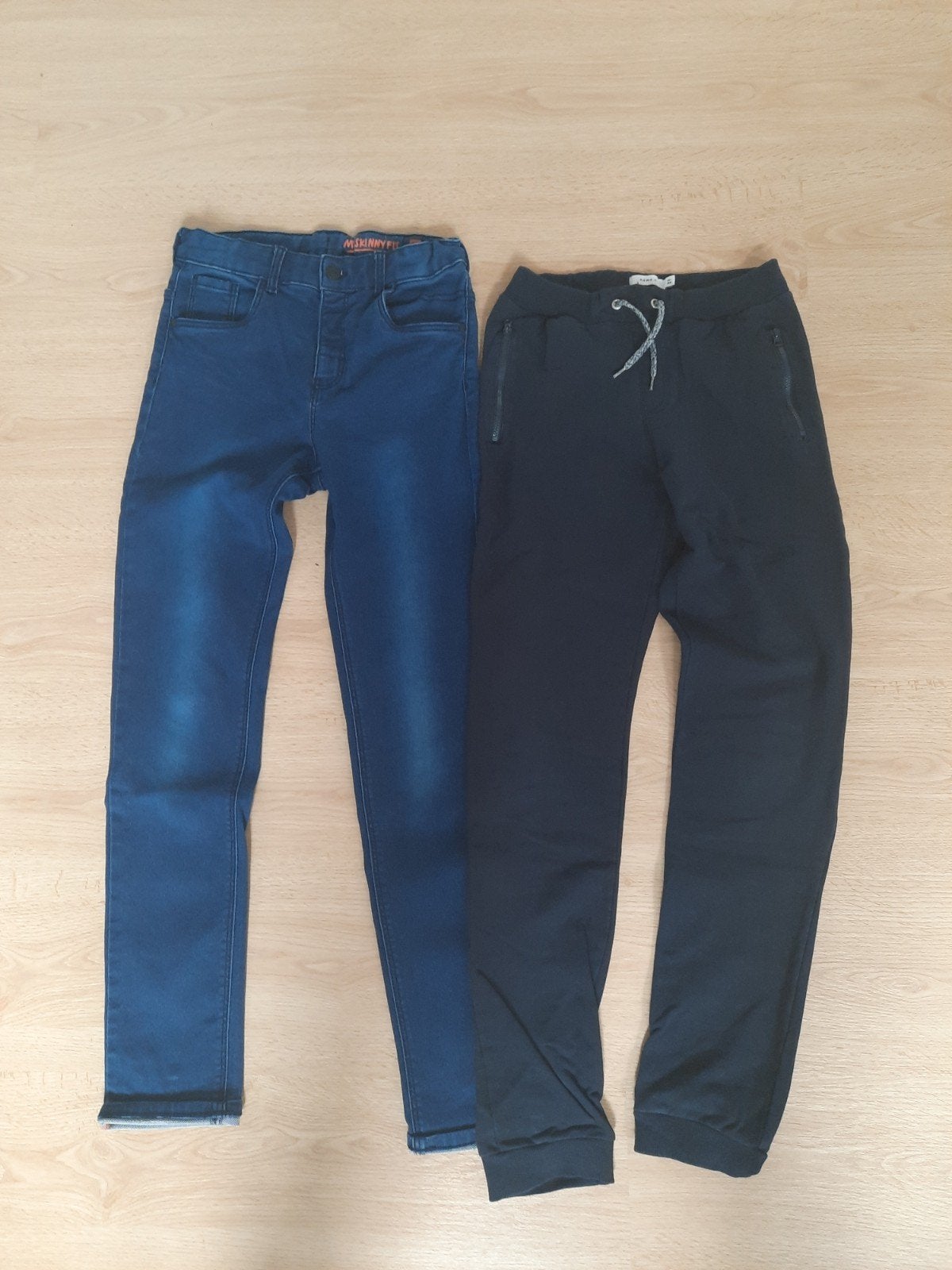 Maat 158 2x jongensbroeken: HEMA Skinny Fit Jeans & Name It, Ophalen of Verzenden, Gebruikt, HEMA, Name It, Jongen