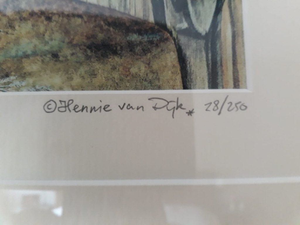 Aquarel van Hennie van dijk lijstomtrek 43 x 53 cm, Ophalen, Zo goed als nieuw, Minder dan 50 cm, Schilderij