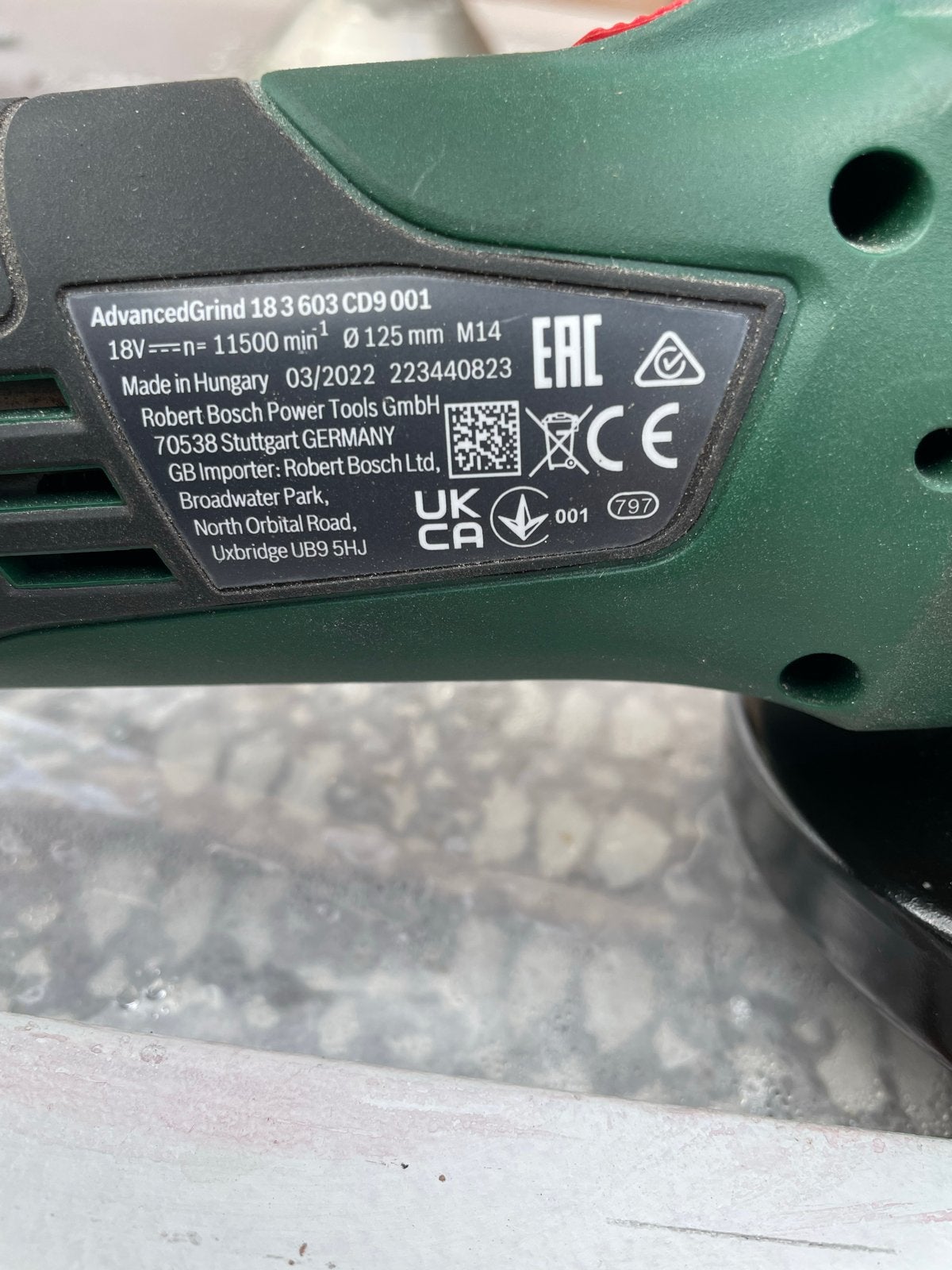 Bosch AdvancedGrind 18 Haakse Slijper, Ophalen of Verzenden, Gebruikt, Haakse slijper, Bosch