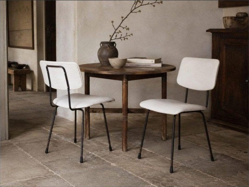 Set van twee Nederlandse Gispen 1231 stoelen, Huis en Inrichting, Stoelen, Ophalen, Gebruikt, Twee, Wit