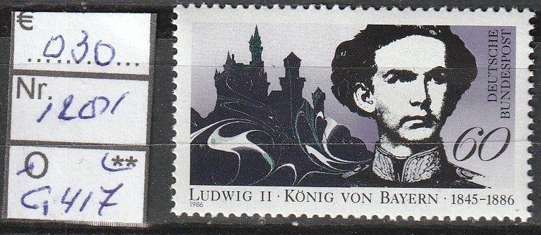 Bund Ludwig II Michel 1281 Nr.G417p, Verzenden, BRD, Postfris