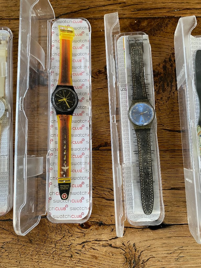 Vijf Swatch horloges, Sieraden, Tassen en Uiterlijk, Horloges | Dames, Kunststof, Polshorloge, Swatch, Kunststof
