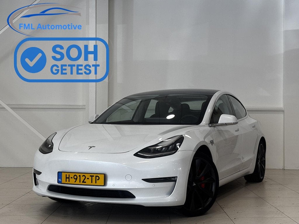 Tesla Model 3 Performance AWD 75 kWh | 89% SOH | Accu Refurb, Auto's, Tesla, Automaat, Stof, 547 km, 462 pk