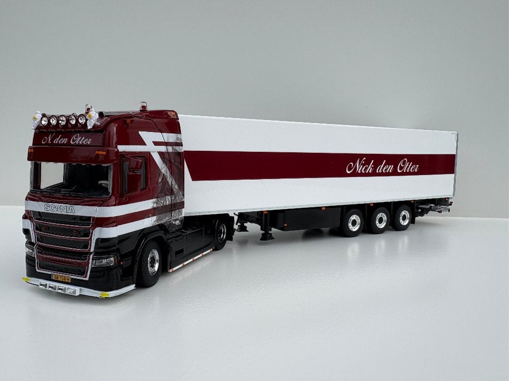 WSI SCANIA  R  I CR 20H 4X2 REEFER TRAILER NICK DEN OTTER, Hobby en Vrije tijd, Ophalen of Verzenden, Nieuw, Bus of Vrachtwagen