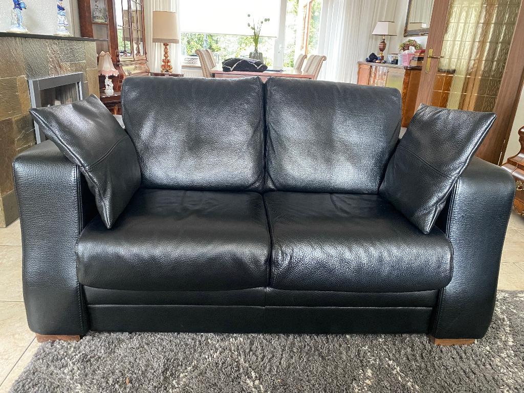 leren bankstel, Ophalen, 150 tot 200 cm, Tweepersoons, Zo goed als nieuw
