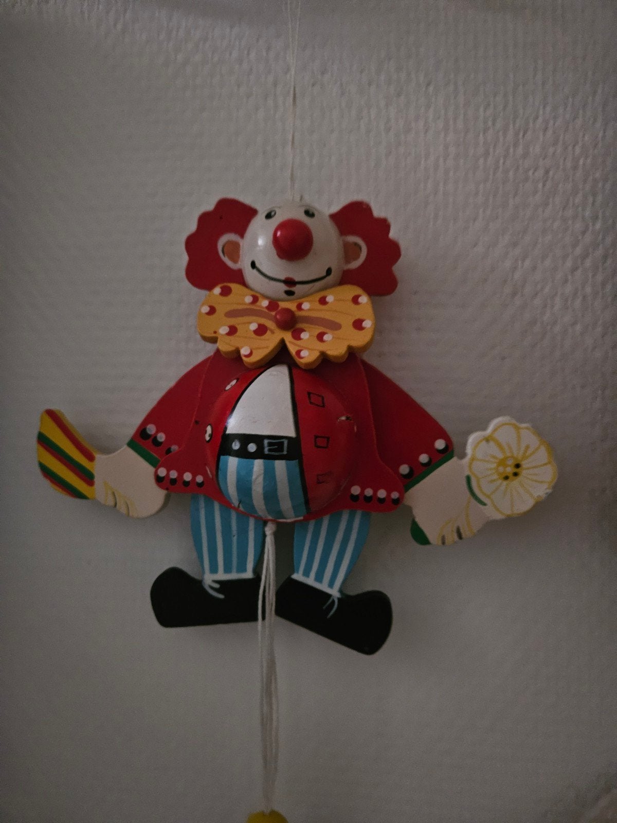 houten trekpop clown vintage, Ophalen of Verzenden, Gebruikt, Duw- of Trekspeelgoed