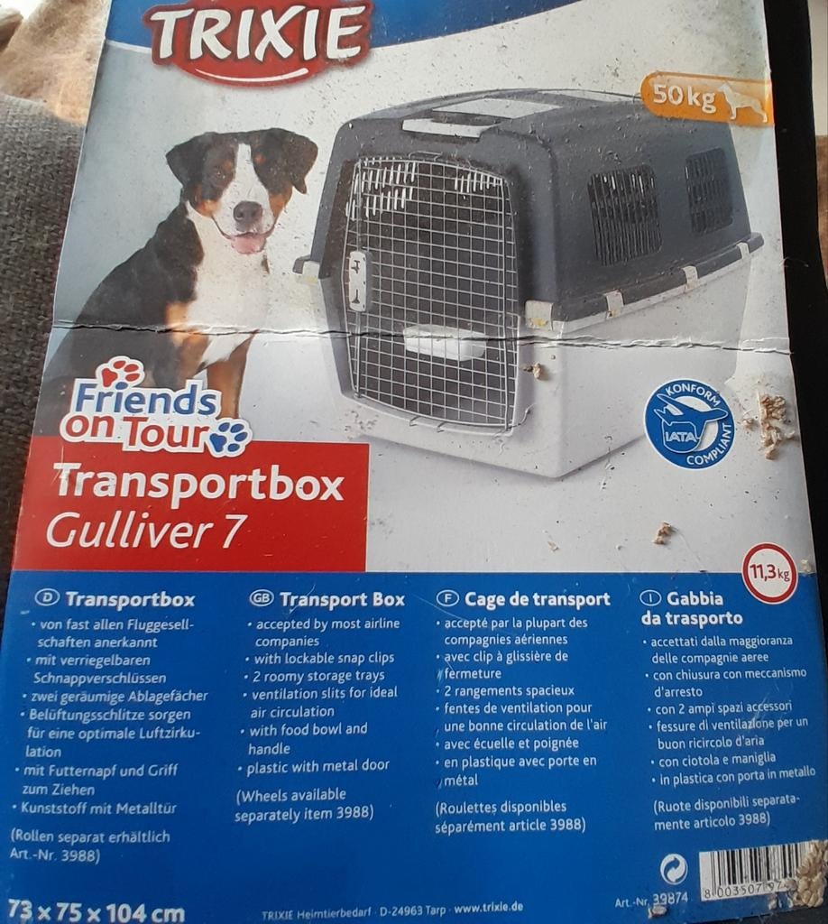 ☆TE KOOP☆Grote Reisbox,Bench,Kooi,Hut.NIEUWPRIJS WAS €130,-, Ophalen, 65 tot 100 cm, Hondenhok, Zo goed als nieuw