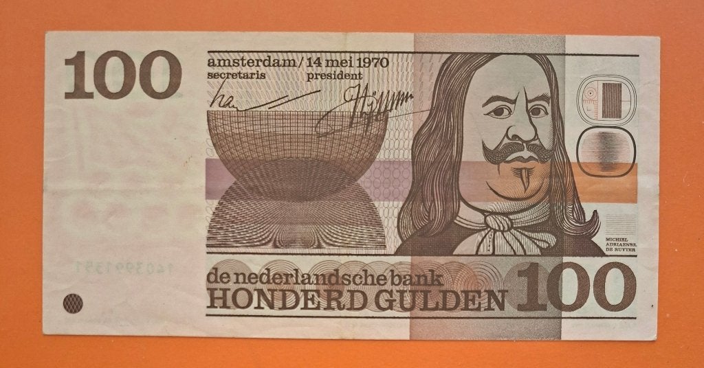 Bankbiljet 100 gulden 1970 Michiel de Ruyter, cat. PL103.a, Verzenden, 100 gulden, Los biljet