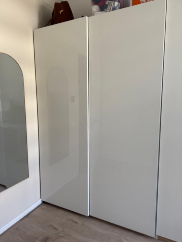 Hasvik Pax schuifdeurset wit hoogglans voor kast 236x150 cm, Ophalen, 200 cm of meer, 150 tot 200 cm, Zo goed als nieuw