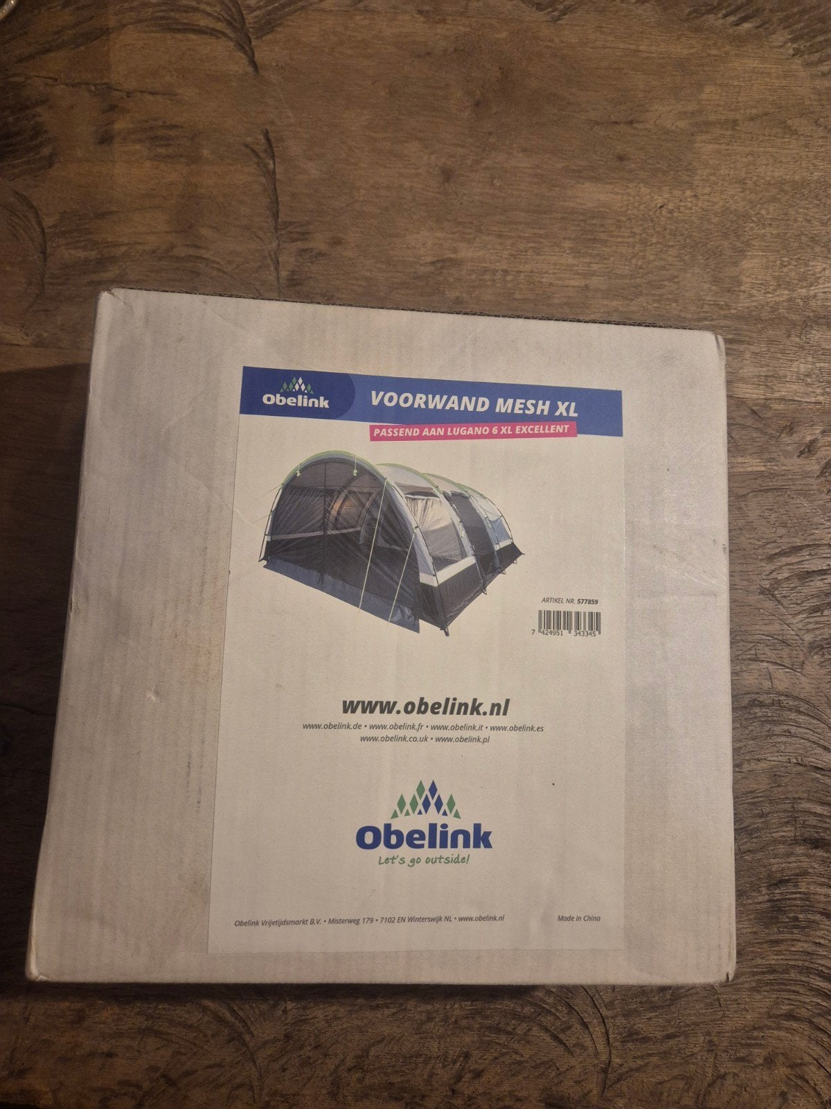 NIEUW/Obelink Voorwand Mesh XL voor Lugano 6 XL Excel, Ophalen of Verzenden, Nieuw