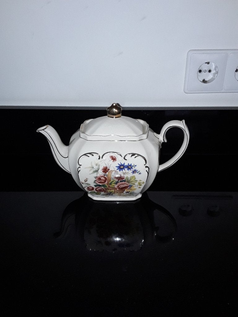 Engelse chique Sadler theepot met bloemenmand, Verzenden