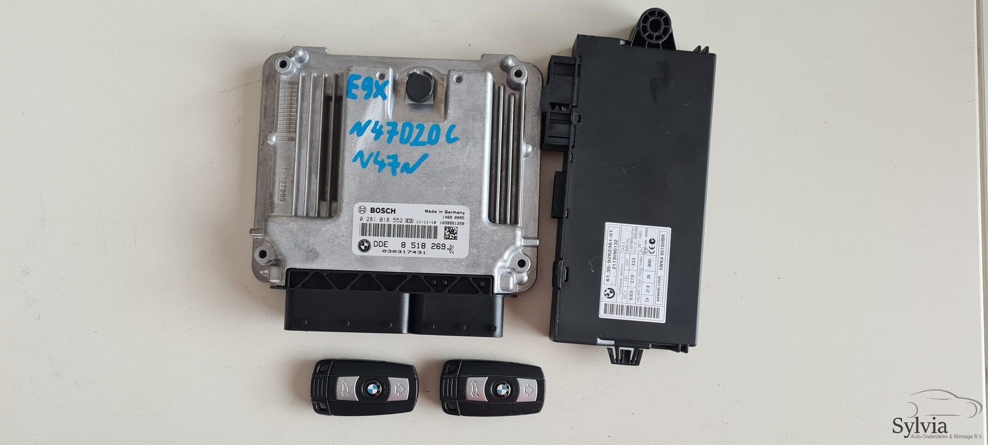 Startset Contactslot + ECU N47N CAS3 BMW 3 serie E90 E91 851, Gebruikt, -, -, Ophalen of Verzenden
