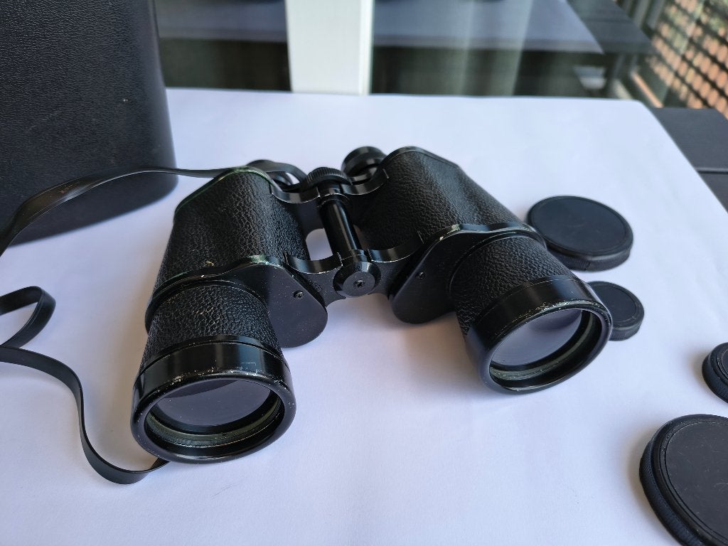 Mooie vintage verrekijker Noblesse 7x50, Ophalen, Gebruikt, Minder dan 8x, Porro (met knik)