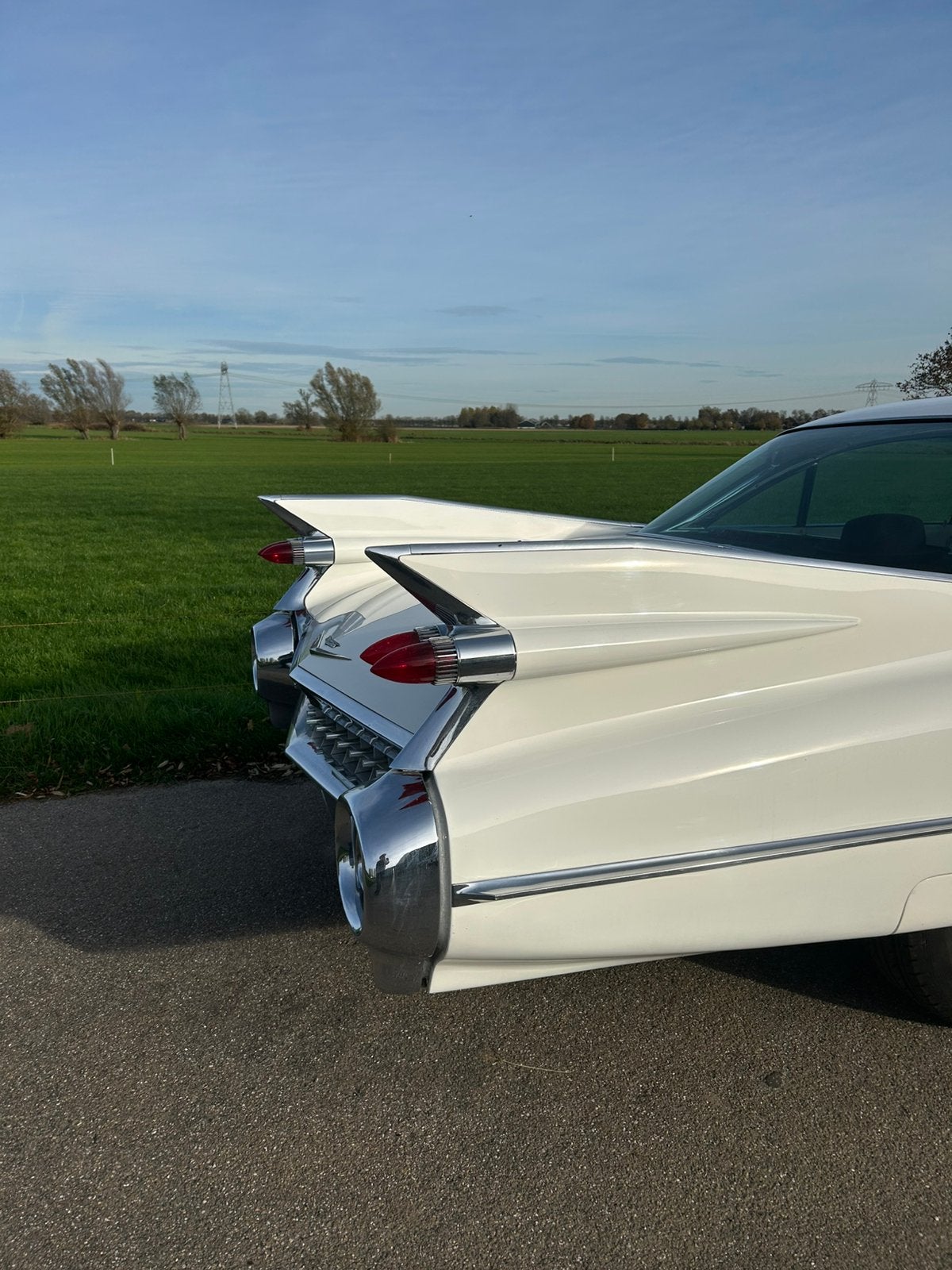 Cadillac 1959 Wit hardtop sedan de ville lpg. bel/apk vrij, Wit, Particulier, Geïmporteerd, Te koop