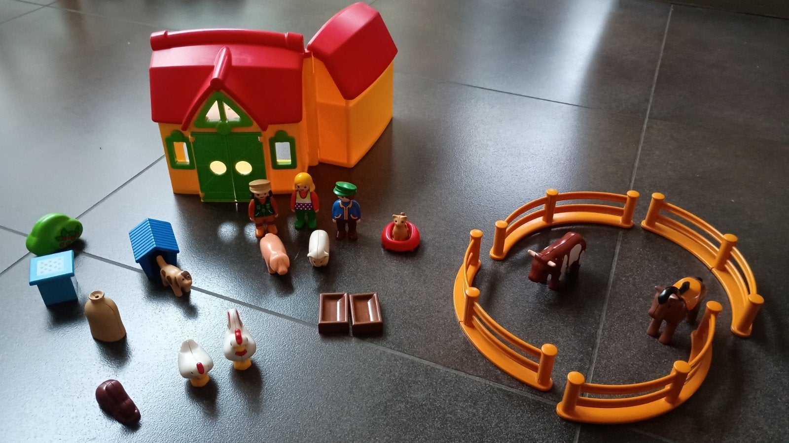 Playmobil 123 Boerderij met extra dieren & poppetjes, Ophalen of Verzenden, Zo goed als nieuw, Jongen of Meisje