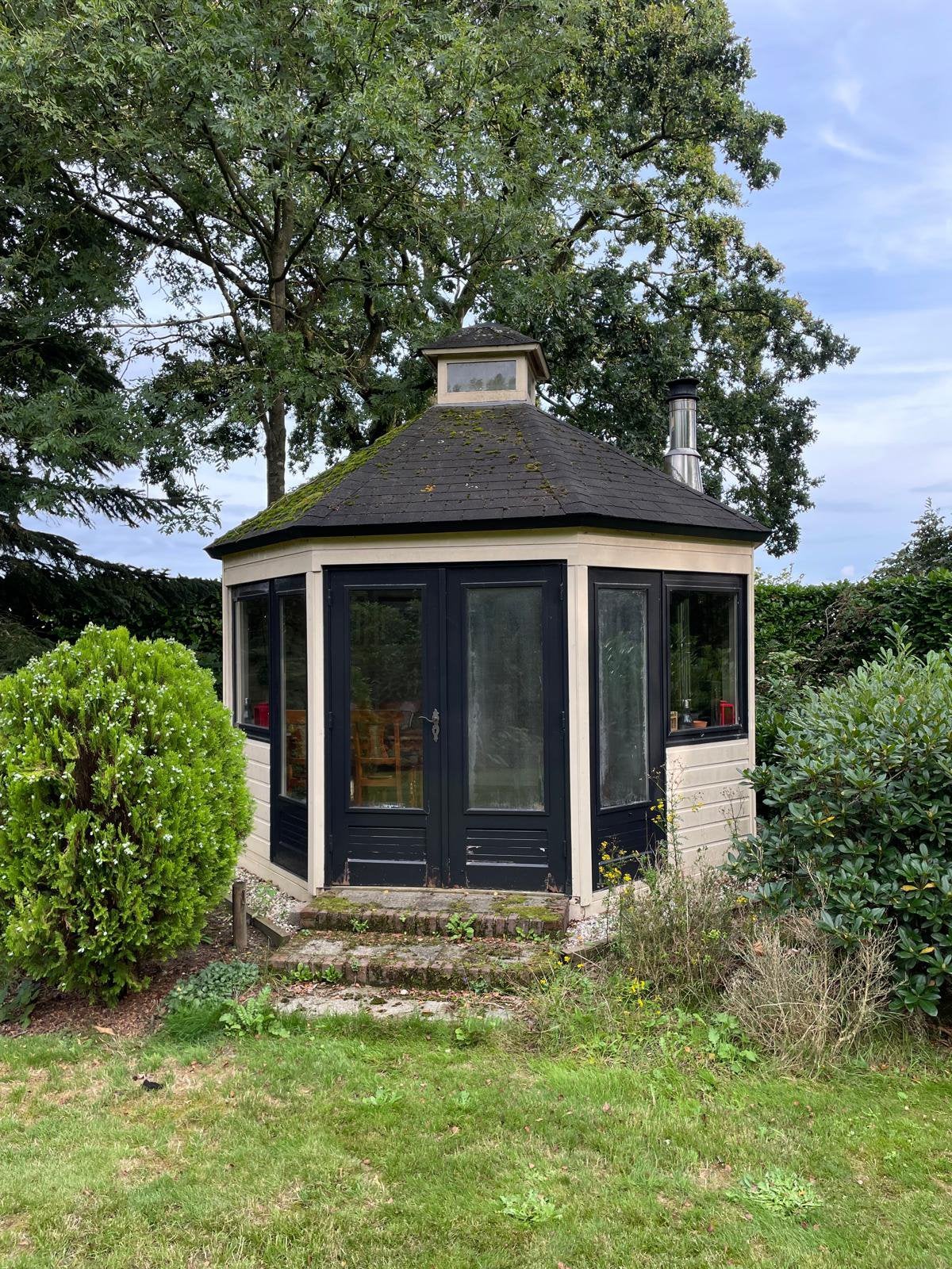 Tuinhuisje, theehuis, prieel, mancave, Tuin en Terras, Ophalen, Gebruikt, 250 tot 500 cm, 400 cm of meer