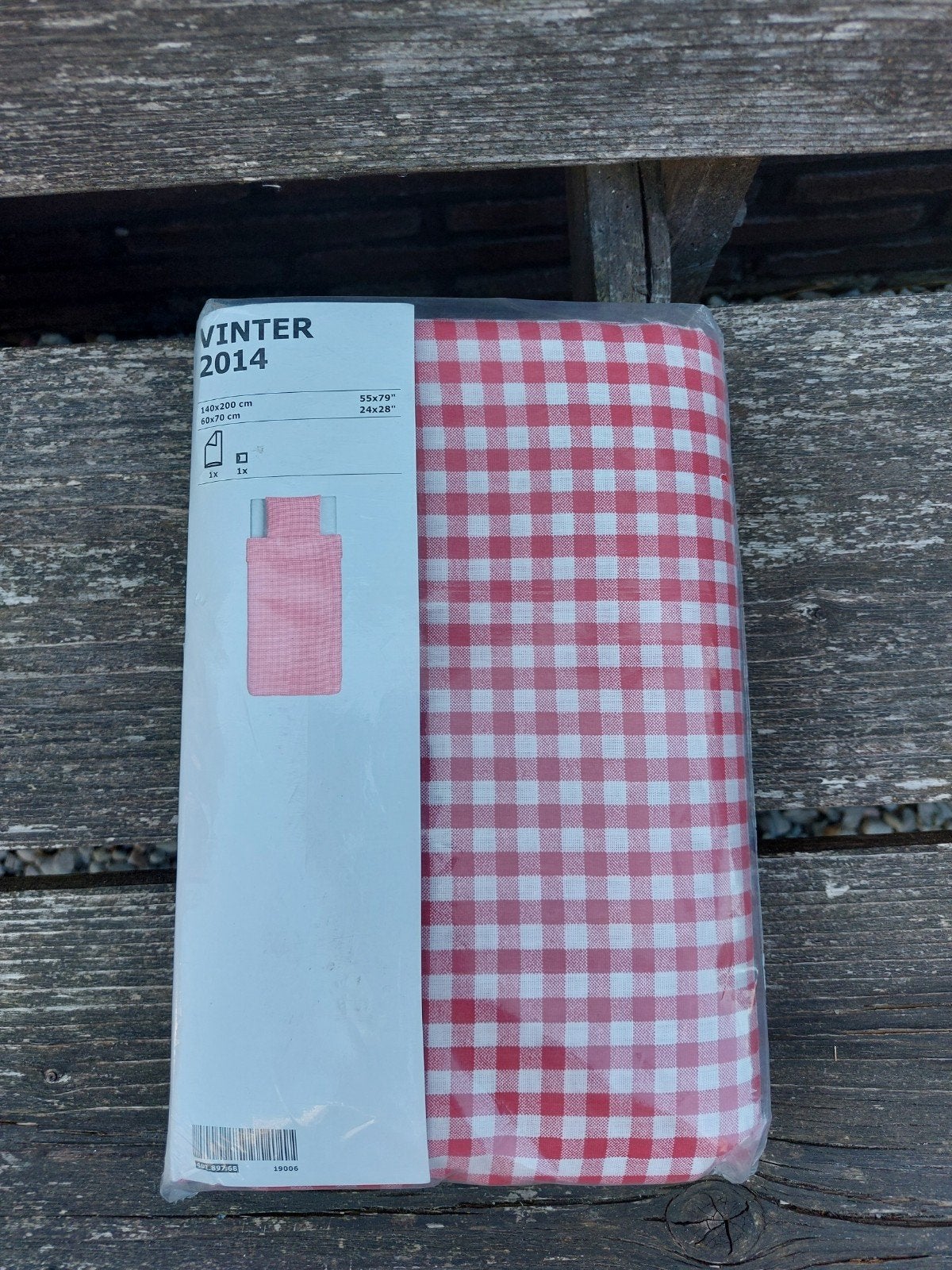 Ikea Dekbedovertrek Boerenbont Rood Wit geblokt, Eenpersoons, Dekbedovertrek, Nieuw, Ophalen of Verzenden