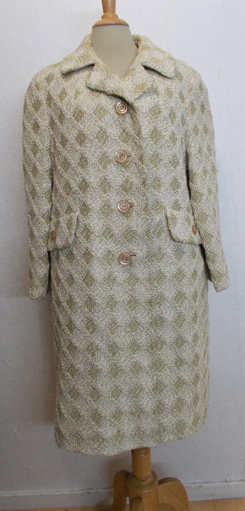 Prachtige vintage jas van modehuis B Altman & Co New York! L, Ophalen of Verzenden, Zo goed als nieuw, Maat 42/44 (L), Beige