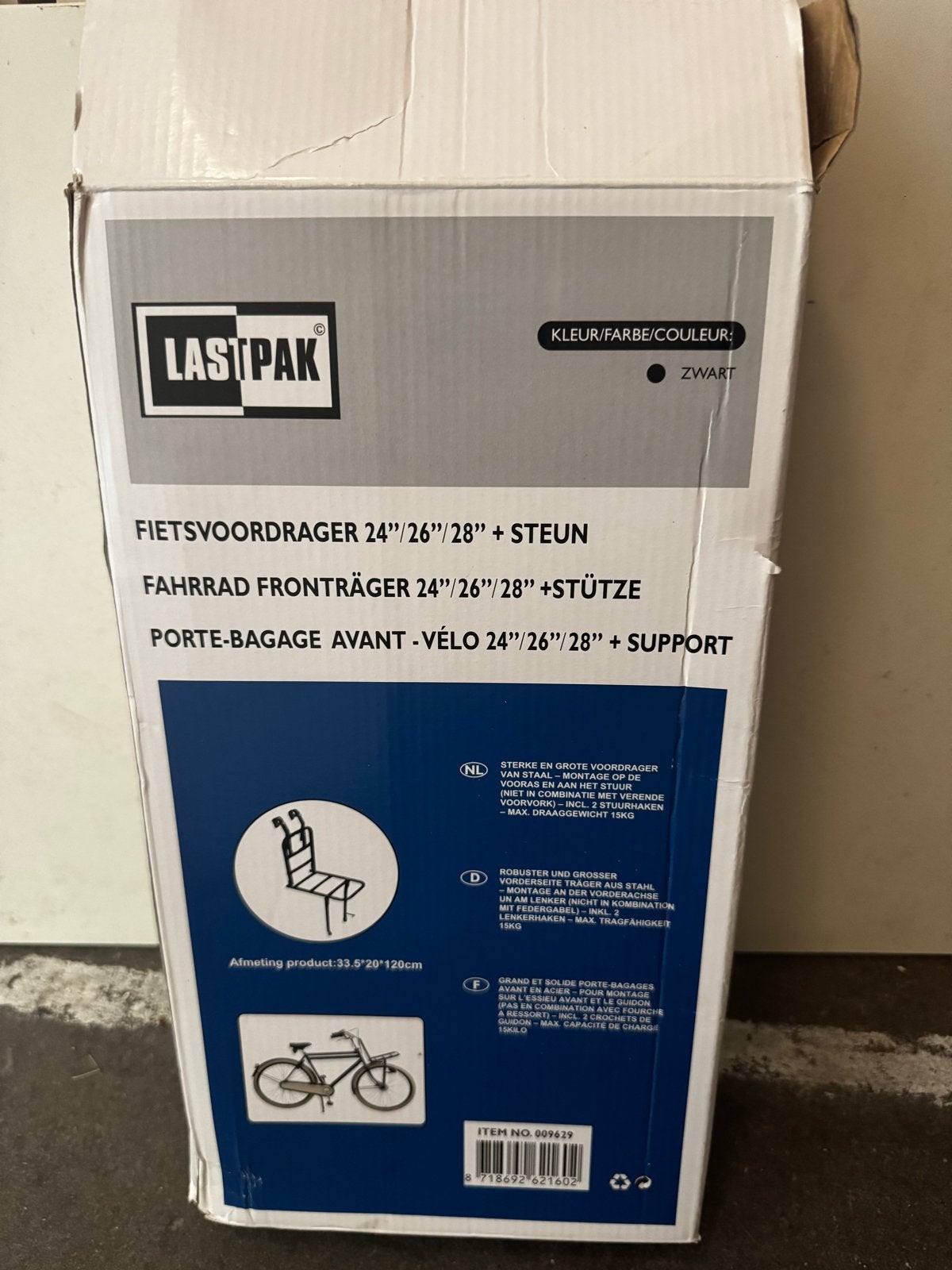 Lastpak Fietsvoordrager 24"/26"/28" + Steun Zwart, Ophalen of Verzenden, Nieuw