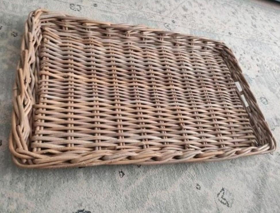 Rotan dienblad 40 x 65 x 7 cm, Ophalen of Verzenden, Zo goed als nieuw, Rechthoekig, Hout