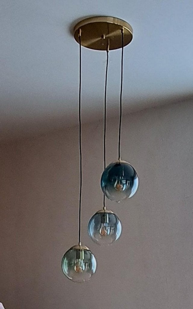 QAZQA -  Art deco Hanglamp, Ophalen, E27 (groot), Art Deco, Glas