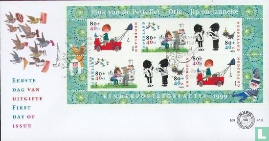 FDC E410 Kinderzegels 1999 NL onbeschreven, Postzegels en Munten, Postzegels | Eerstedagenveloppen, Ophalen of Verzenden