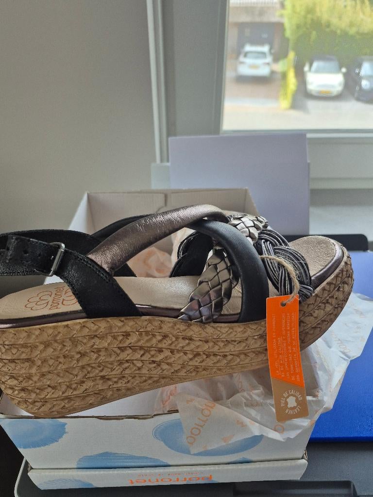 Porronet sleehak nieuw maat 38, Zwart, Nieuw, Porronet, Sandalen of Muiltjes