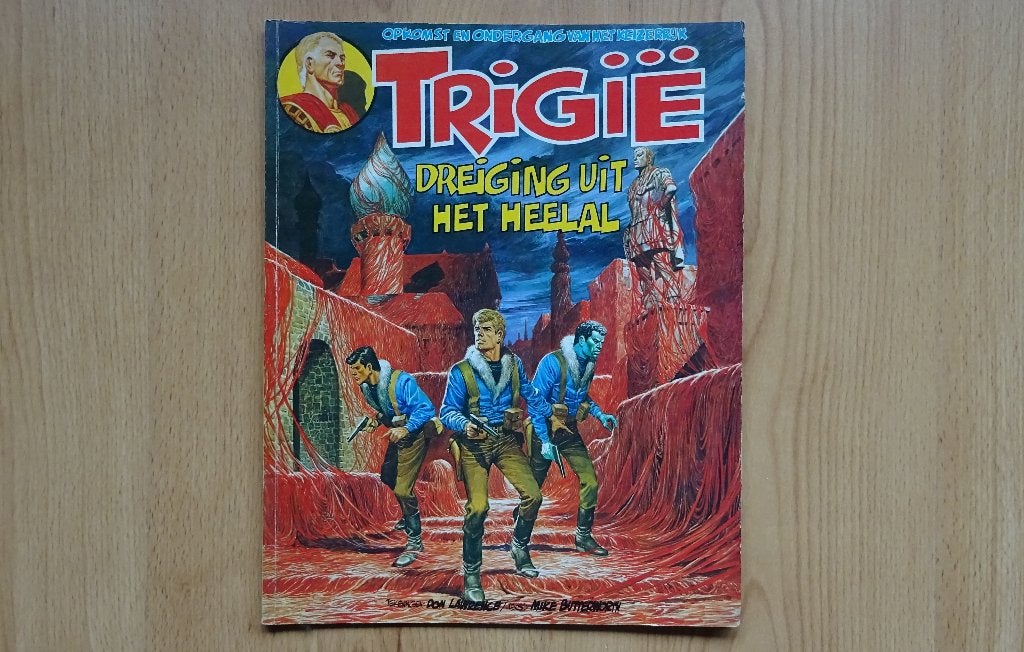 Trigië, dreiging uit het heelal, 1e druk 1977, Eén stripboek, Ophalen of Verzenden, Gelezen