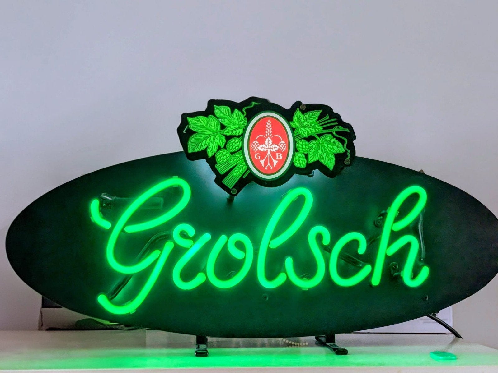 Grolsch Neon Lichtbak - Uniek Reclamebord, Ophalen, Gebruikt, Lichtbak of (neon) lamp