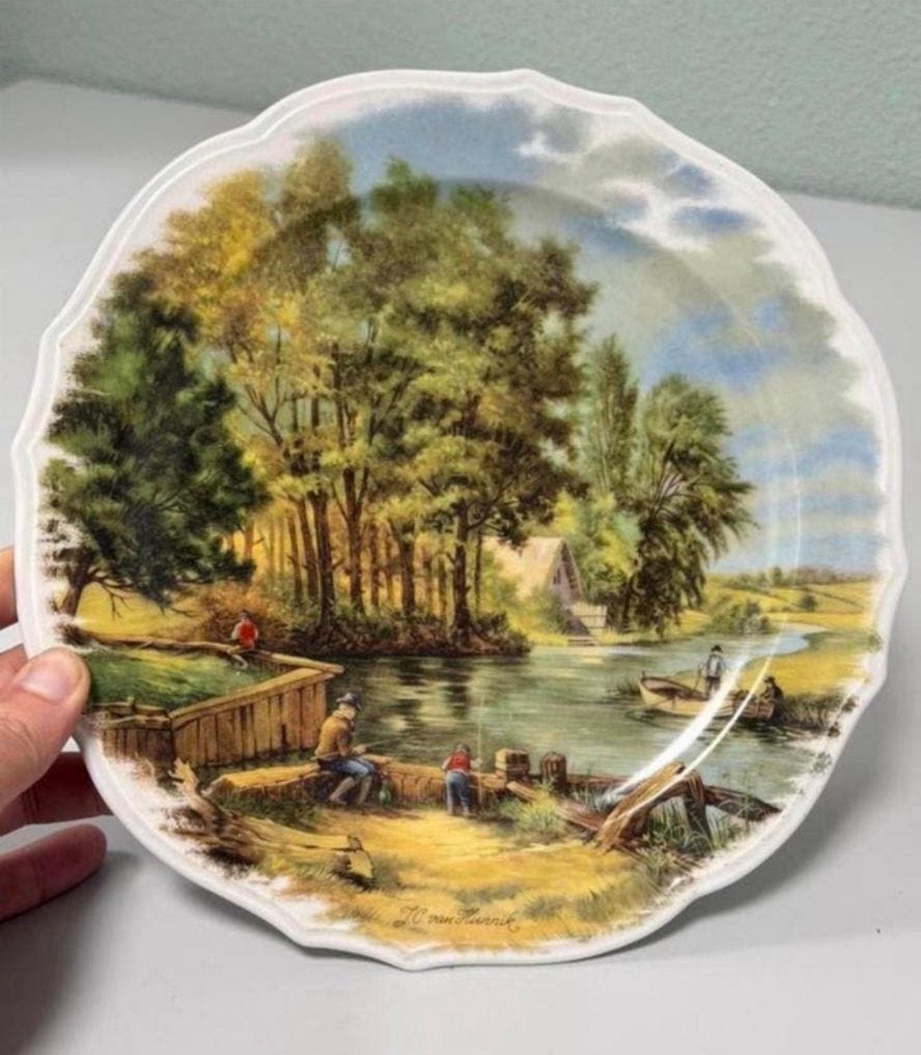 Vintage wandbord J.C. van Hunnik Royal Schwabap Nederlands, Antiek en Kunst, Ophalen of Verzenden