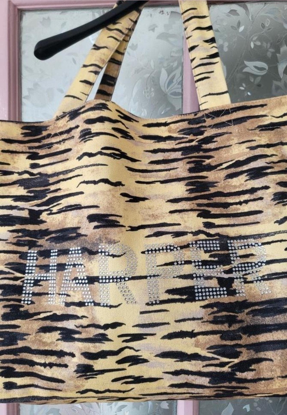 Harper & Yve Shopper Tas Tijgerprint met Strass Letters, Ophalen of Verzenden, Zo goed als nieuw, Overige kleuren, Shopper