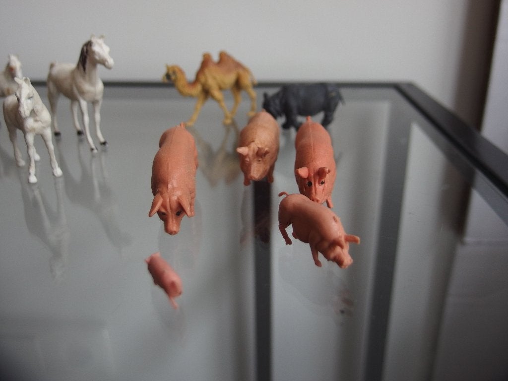 Vintage boerderijdieren/dieren (70's made in Hong Kong), Ophalen of Verzenden, Gebruikt