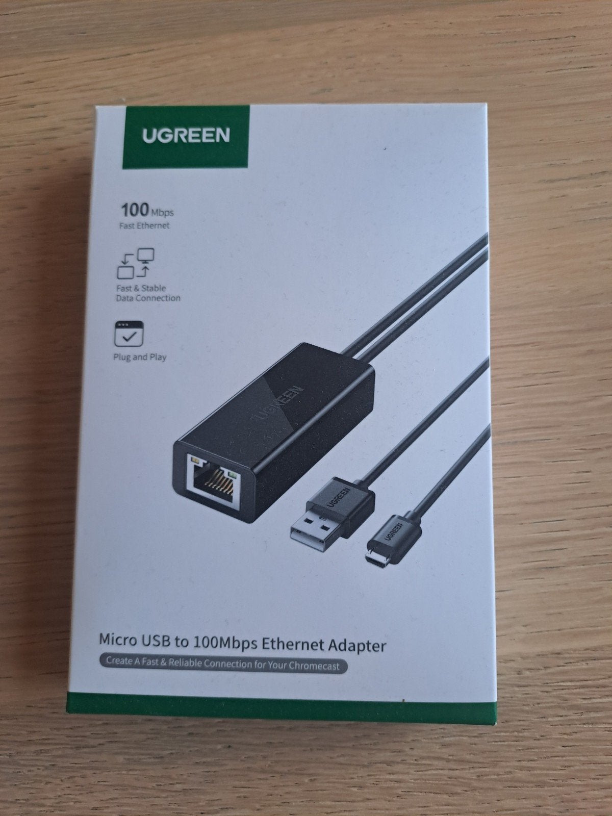 UGREEN Micro USB naar 100Mbps Ethernet Adapter, Ophalen of Verzenden