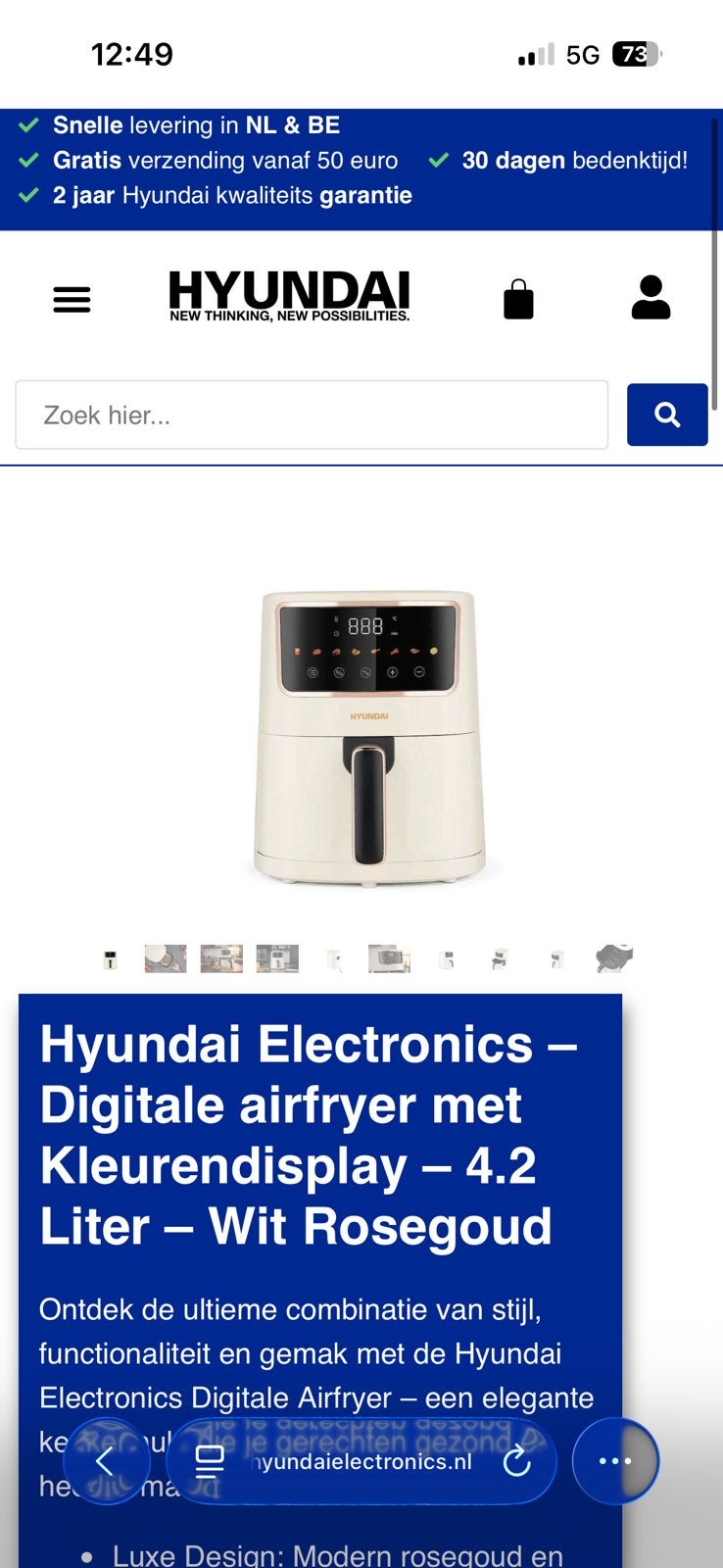 Beige airfryer hyndai, Ophalen, Nieuw