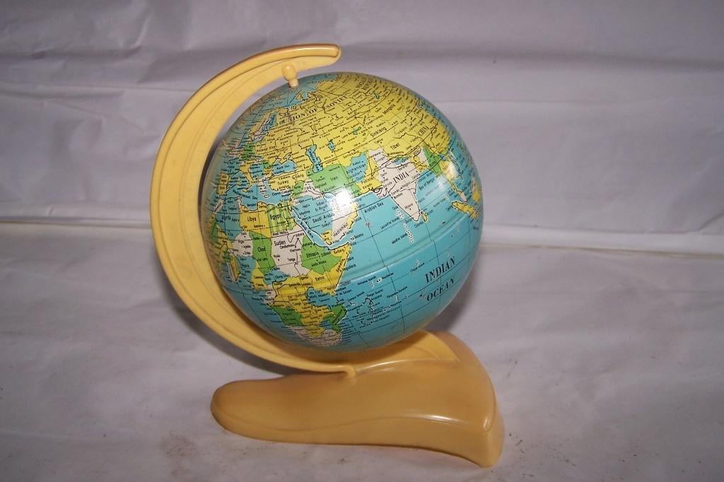 Vintage blikken globe. Izgs., Ophalen of Verzenden