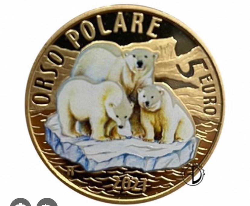 5 euro orso polare glow in dark nieuw, Ophalen of Verzenden, Overige landen